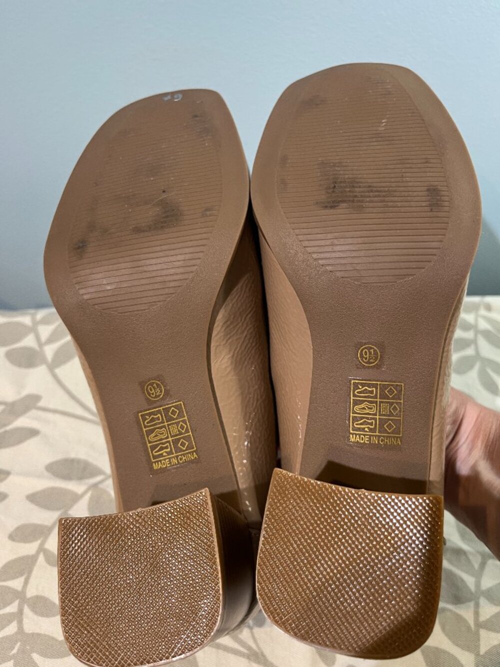 Loafer Heeled - Taupe Patent - Womens 9.5 Block Heel Preppy office wear - Picture 2 of 10